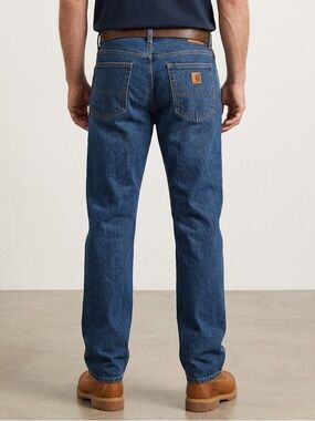 Carhartt Blue Denim Relaxed Fit Jeans